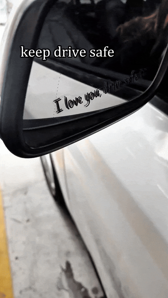 Drive Safe, I Love You™ Car Mirror Sticker - Heartfelt Daily Reminder