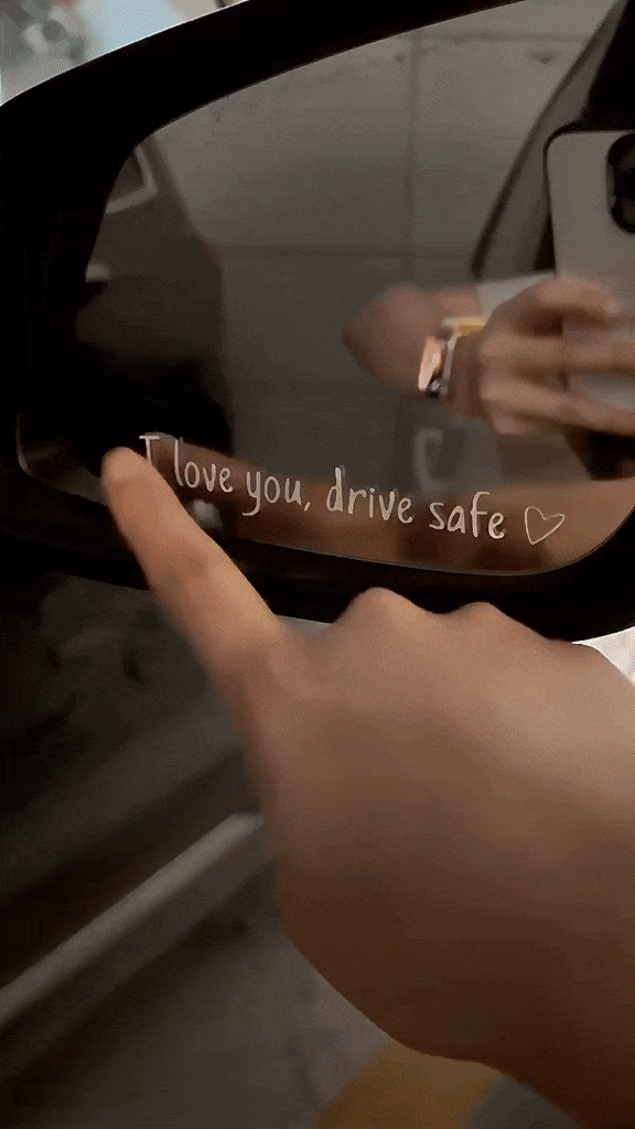 Drive Safe, I Love You™ Car Mirror Sticker - Heartfelt Daily Reminder