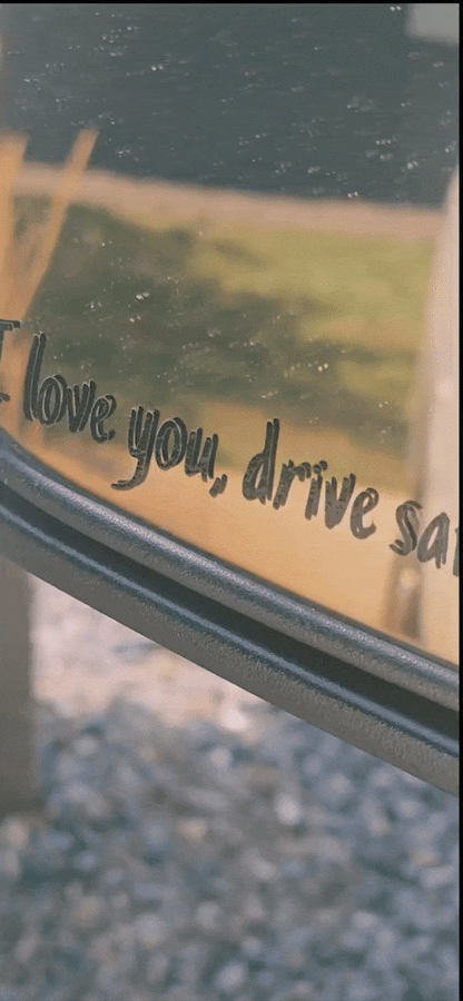 Drive Safe, I Love You™ Car Mirror Sticker - Heartfelt Daily Reminder